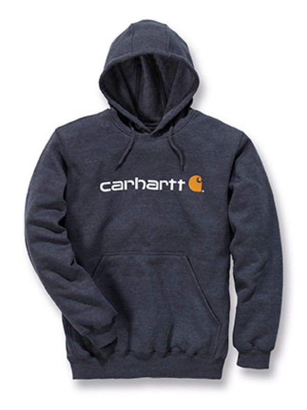 Carhartt Signature Logo Midweight Hooded Sweatshirt : Carbon Heather