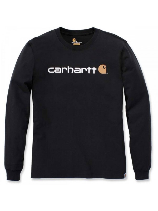 Carhartt  Core Logo Long Sleeved  T-Shirt  : Black