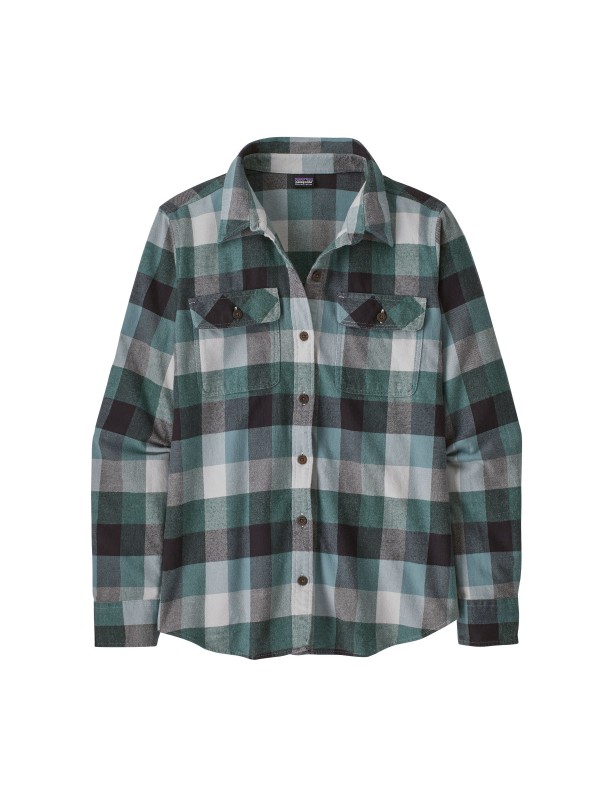 Patagonia Women's Long-Sleeved Organic Cotton Midweight Fjord Flannel Shirt : Guides: Nouveau Green