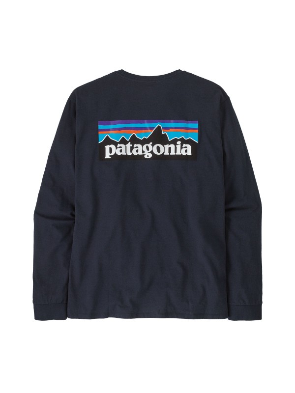 Patagonia Men's Long-Sleeved P-6 Logo Responsibili-Tee : New Navy