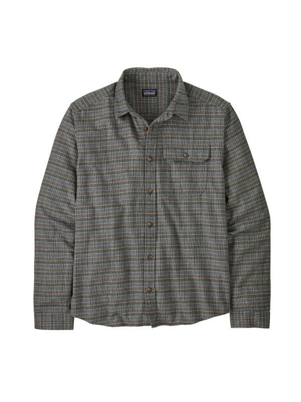 Patagonia Men's Long-Sleeved Lightweight Fjord Flannel Shirt : Tracks :Thermal Blue 