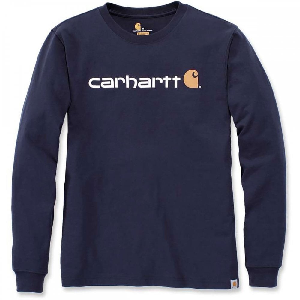 Carhartt  Core Logo Long Sleeved  T-Shirt  : Navy