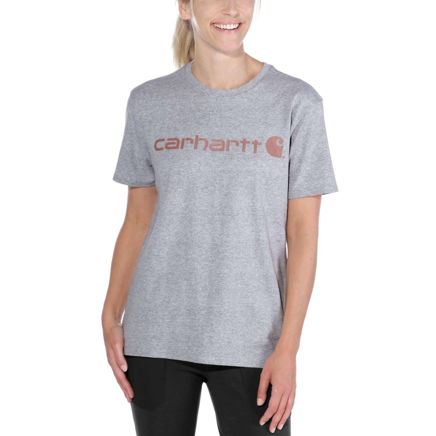 Carhartt Womens Core Logo T-Shirt : Heather Grey