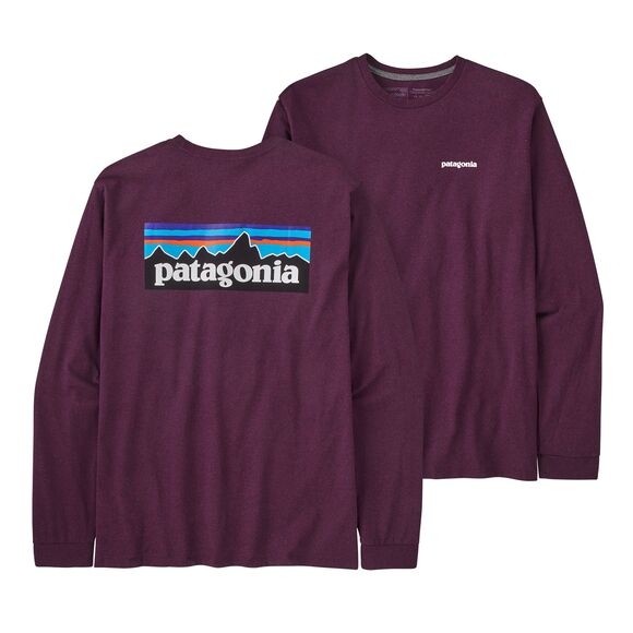 Patagonia Men's Long-Sleeved P-6 Logo Responsibili-Tee : Night Plum 