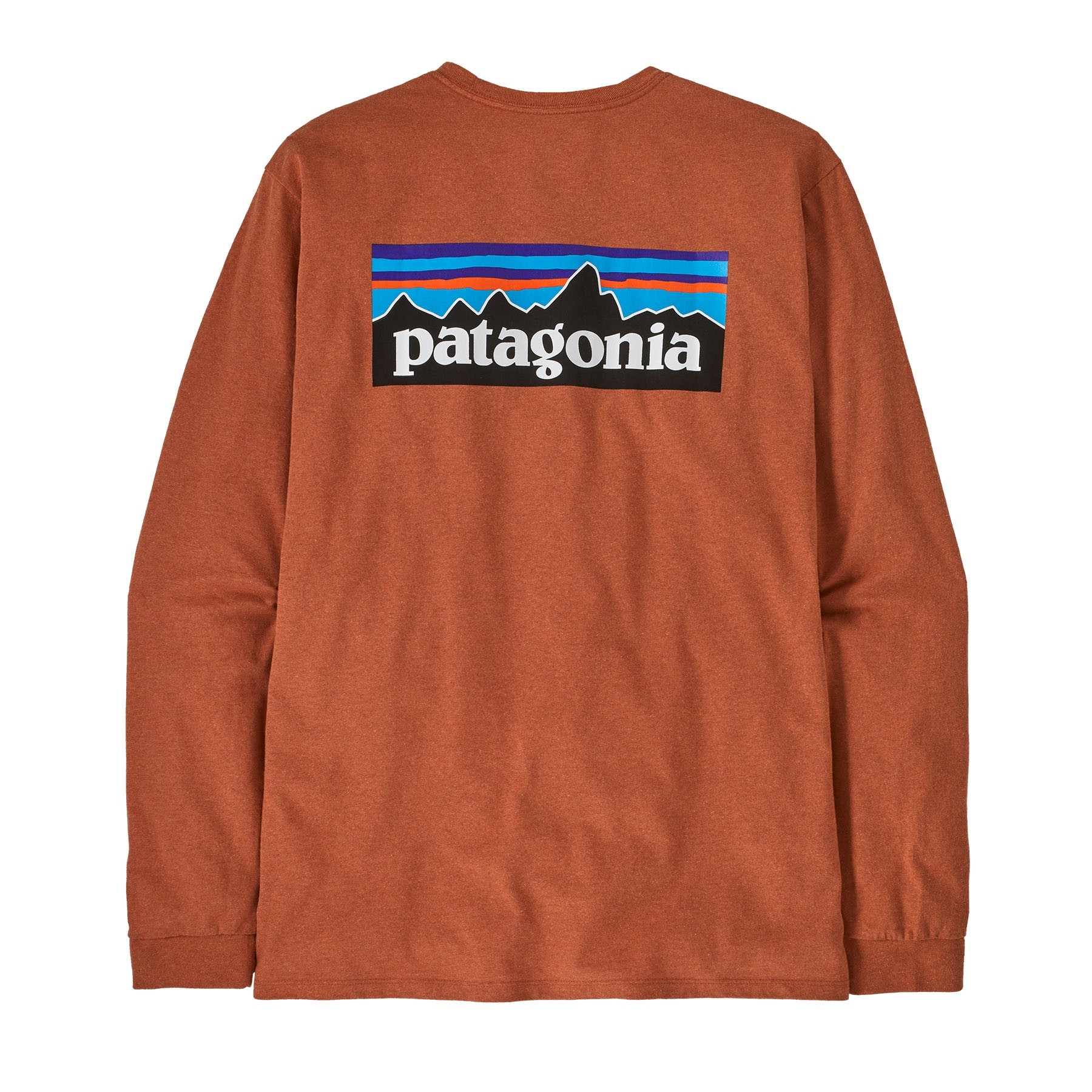 Patagonia Men's Long-Sleeved P-6 Logo Responsibili-Tee : Redtail Rust