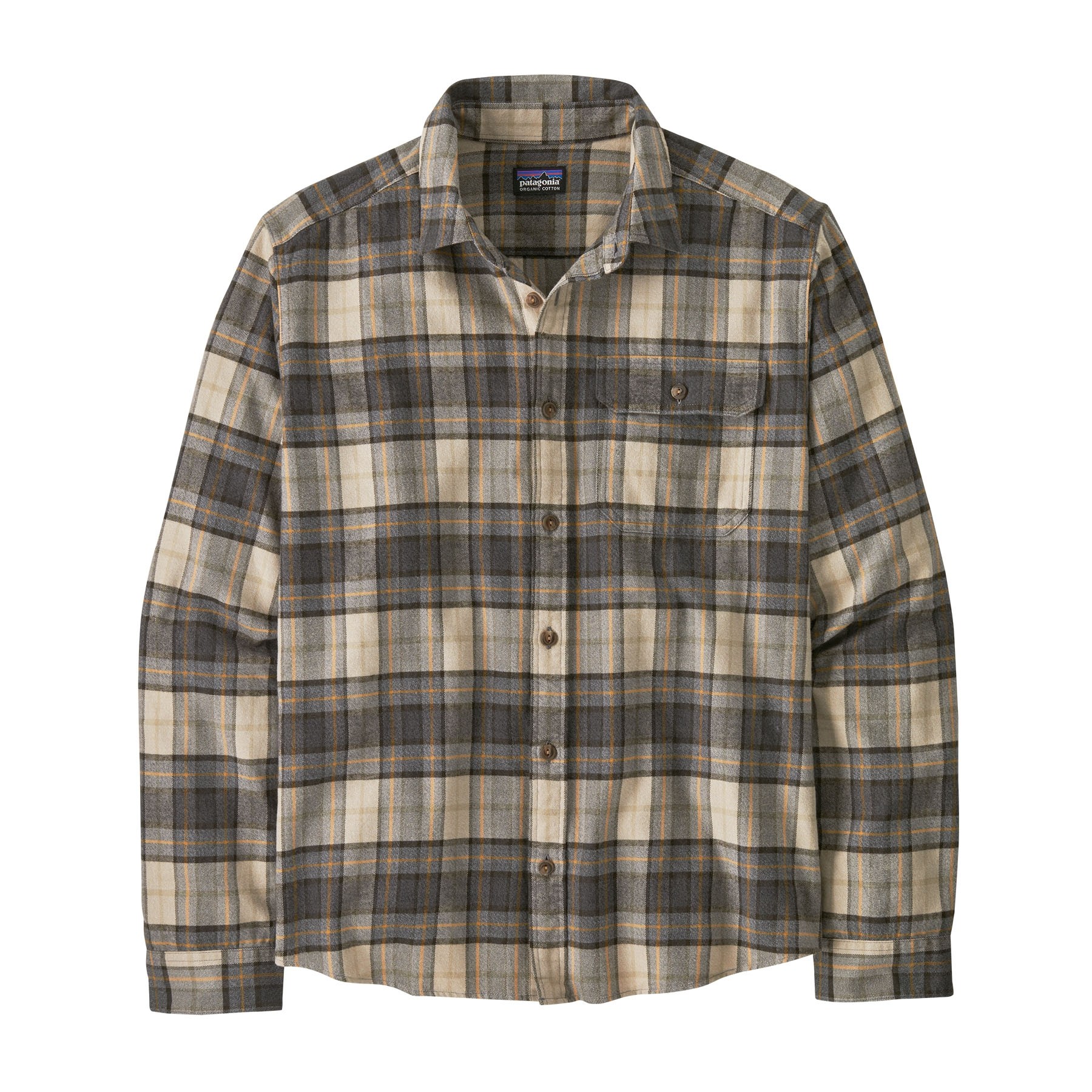 Patagonia Men's Long-Sleeved Lightweight Fjord Flannel Shirt :  Spotter : Forge Grey