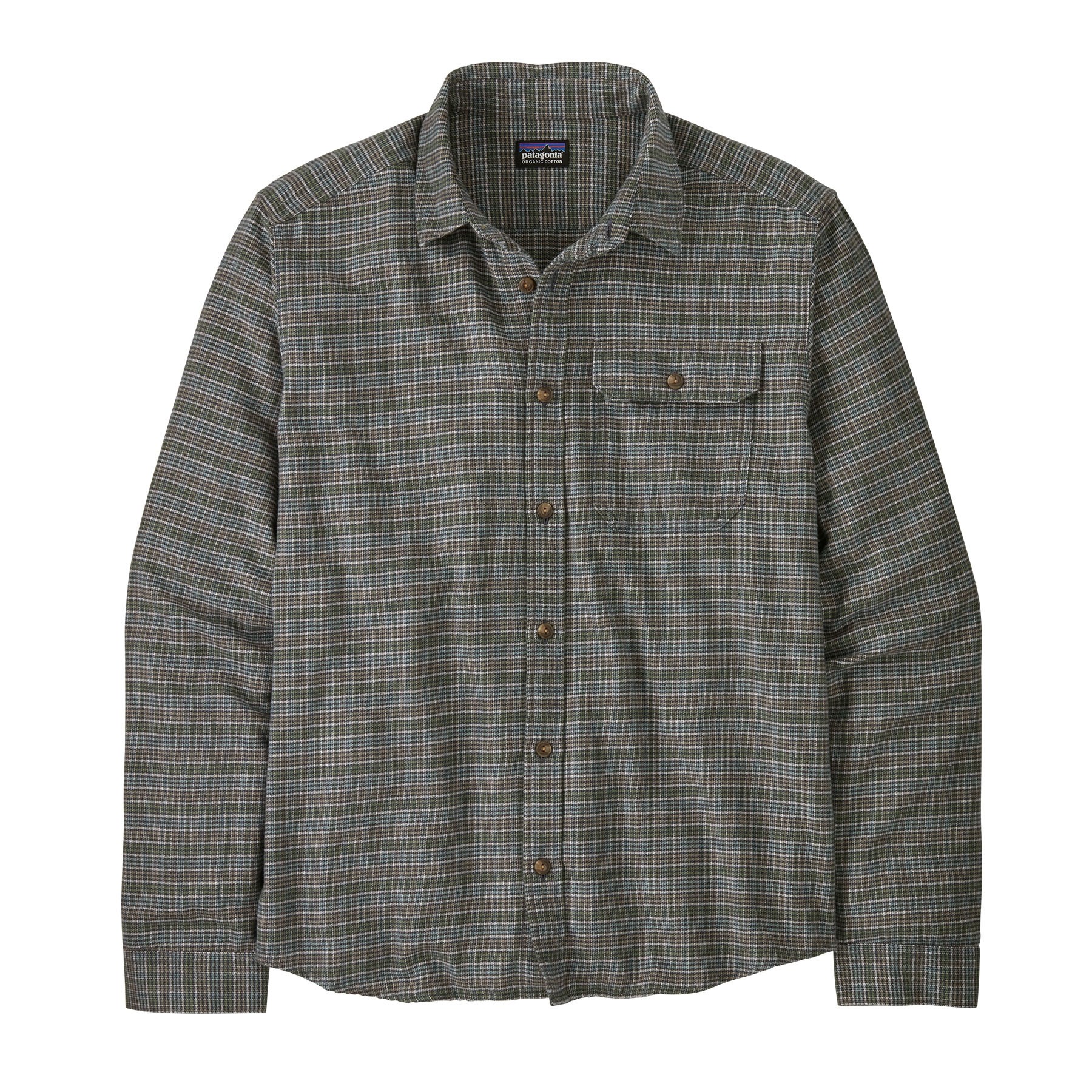 Patagonia Men's Long-Sleeved Lightweight Fjord Flannel Shirt : Tracks :Thermal Blue 